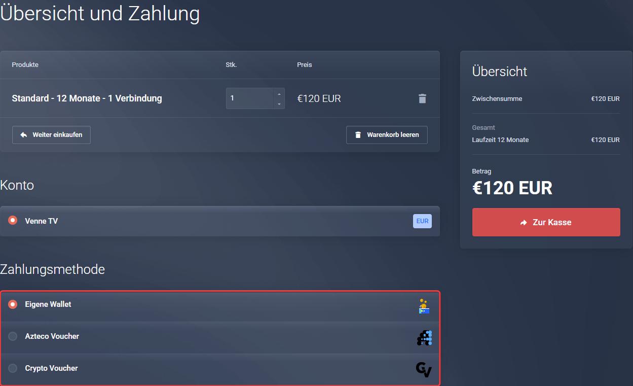 Warenkorb-Übersicht